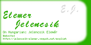 elemer jelencsik business card