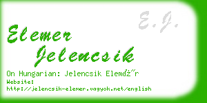 elemer jelencsik business card